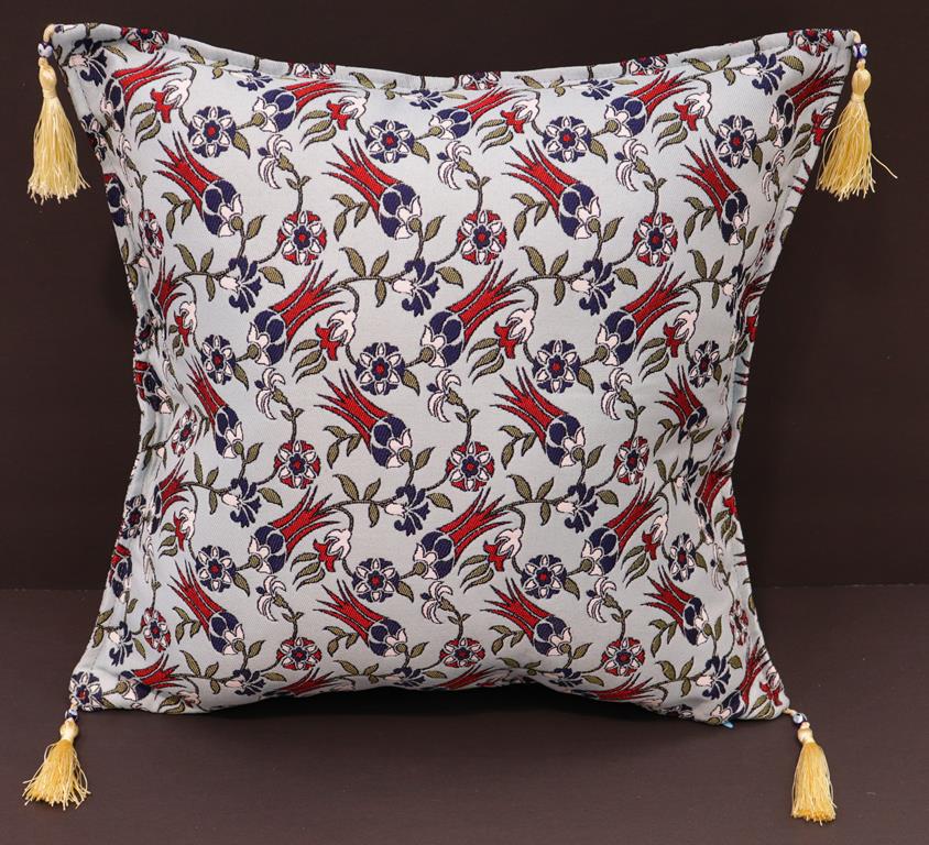 handmade Geometric Pillow Blue Red Handmade RECTANGLE throw pillow 2X2