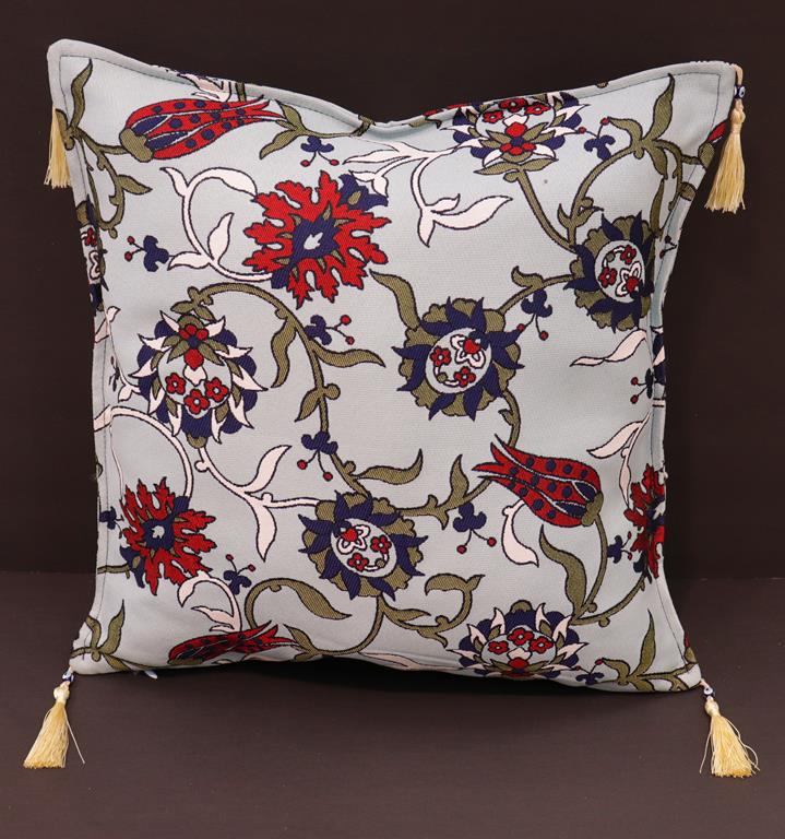 handmade Geometric Pillow Blue Red Handmade RECTANGLE throw pillow 2X2