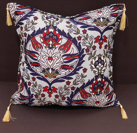 handmade Geometric Pillow Blue Red Handmade RECTANGLE throw pillow 2X2