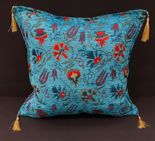 handmade Geometric Pillow Blue Red Handmade RECTANGLE throw pillow 2 x 2