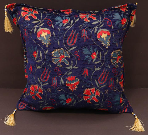 handmade Geometric Pillow Blue Red Handmade RECTANGLE throw pillow 2 x 2