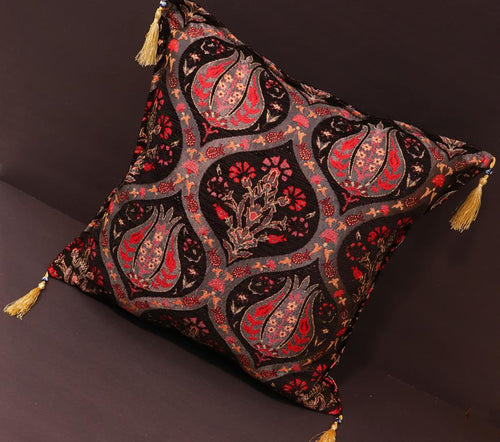 handmade Geometric Pillow Black Rust Handmade RECTANGLE throw pillow 2 x 2