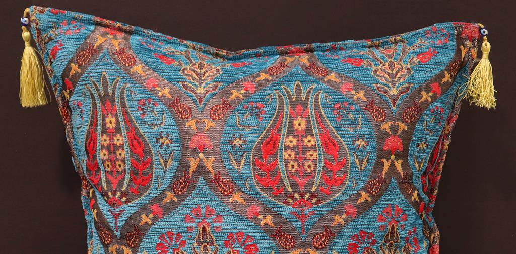 handmade Geometric Pillow Blue Red Handmade RECTANGLE throw pillow 2 x 2