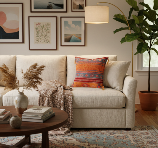 Anatolian Astilbe Chenille Turkish Decorative Pillow