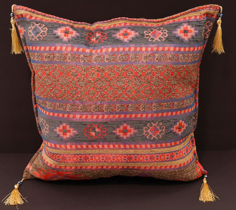 handmade Geometric Pillow Brown Green Handmade RECTANGLE throw pillow 2 x 2