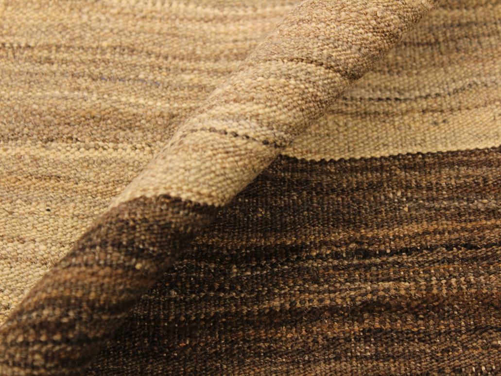 handmade Geometric Kilim Tan Brown Hand-Woven RECTANGLE 100% WOOL area rug 5x6