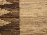 handmade Geometric Kilim Tan Brown Hand-Woven RECTANGLE 100% WOOL area rug 5x6