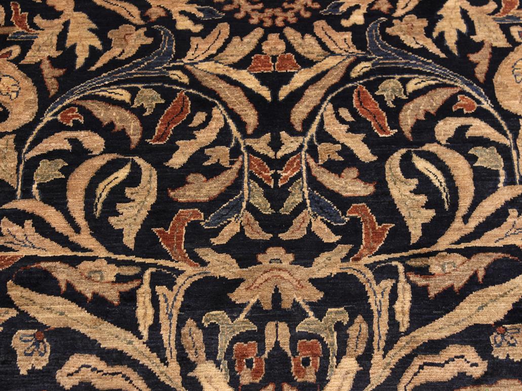 handmade Traditional Lahore Blue Brown Hand Knotted RECTANGLE 100% WOOL area rug 8x10