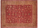 Antique Vegetable Dyed Agra Red/Gold Wool Rug - 8'1'' x 9'11''