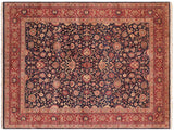 Antique Vegetable Dyed Abassi Afsha Blue/Red Wool Rug - 8'3'' x 10'3''
