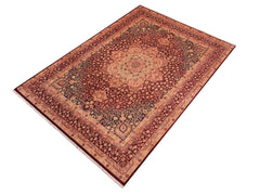 handmade Traditional Kirman Aubergine Blue Hand Knotted RECTANGLE 100% WOOL area rug 8x10
