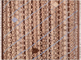 Abstract Moroccan High-Low Honey Tan/Brown Wool Rug - 6'6'' x 9'2''