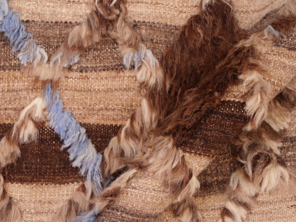 handmade Modern Moroccan Hi Tan Brown Hand Knotted RECTANGLE 100% WOOL area rug 6x9