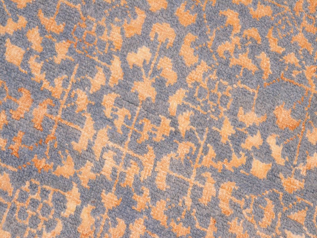 handmade Modern Ellie Blue Beige Hand Knotted RECTANGLE WOOL&SILK area rug 8x10