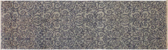 handmade Modern Kafkaz Ivory Blue Hand Knotted RUNNER 100% WOOL area rug 2x6 