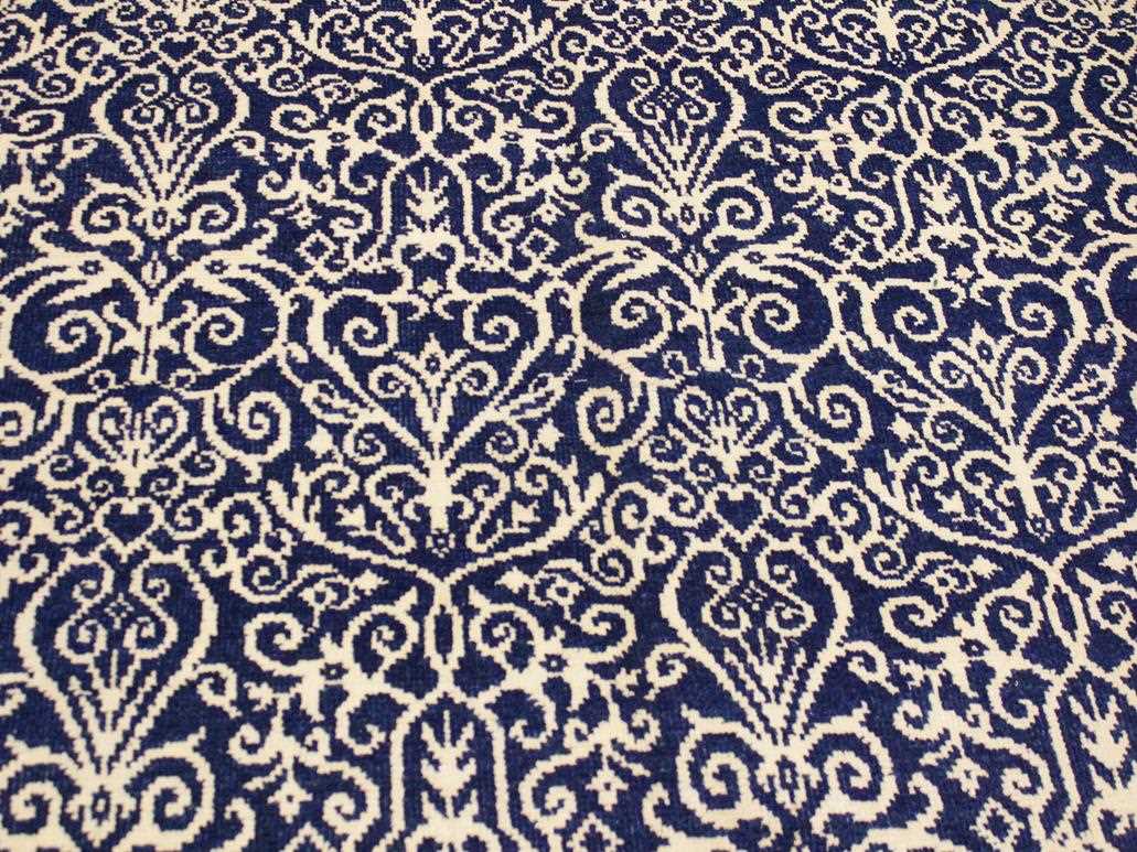 handmade Modern Cryena Blue Ivory Hand Knotted RECTANGLE 100% WOOL area rug 5x7