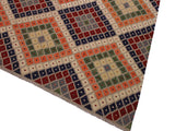 handmade Geometric Kilim Gray Red Hand-Woven RECTANGLE 100% WOOL area rug 9x10