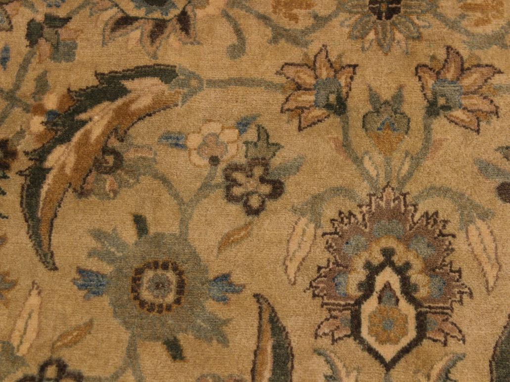 handmade Traditional Lahore Tan Lt. Green Hand Knotted RECTANGLE 100% WOOL area rug 8x10