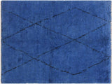 Shag Moroccan Moha Blue/Black Wool Rug - 5'6'' x 6'10''