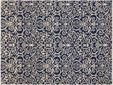 handmade Modern Cryena Blue Ivory Hand Knotted RECTANGLE 100% WOOL area rug 4x6
