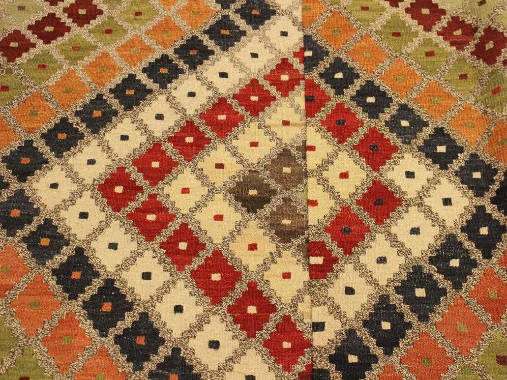 handmade Geometric Kilim Gray Brown Hand-Woven RECTANGLE 100% WOOL area rug 5x7