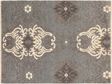 handmade Modern Elisora Gray Ivory Hand Knotted RECTANGLE WOOL&VISCOU area rug 4x6