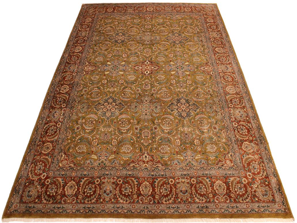 handmade Traditional  Gold Rust Hand Knotted RECTANGLE 100% WOOL area rug 8x10