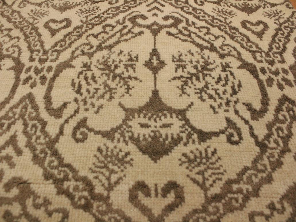 handmade Modern Nabila Tan Brown Hand Knotted RECTANGLE WOOL&SILK area rug 4x6