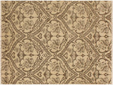 Modern Nabila Tan/Brown Wool&Silk Rug - 4'0'' x 5'10''