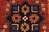 handmade Transitional Kafkaz Rust Blue Hand Knotted RUNNER 100% WOOL area rug 3 x 9