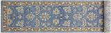 handmade Transitional Kafkaz Lt. Blue Brown Hand Knotted RUNNER 100% WOOL area rug 3x12 