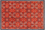 Classic Ziegler Aileen Rust Blue Hand-Knotted Wool Rug - 9'10'' x 13'7''