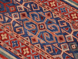 handmade Geometric Khorgeen Red Blue Hand Knotted RECTANGLE 100% WOOL area rug 9x12