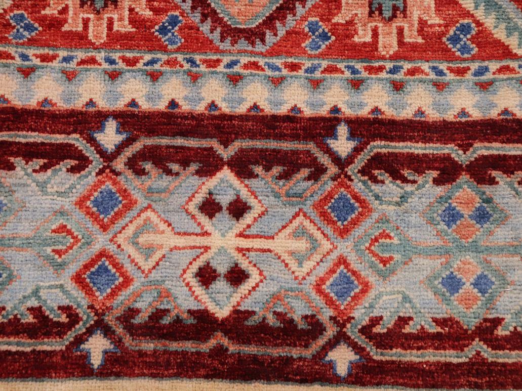 handmade Geometric Khorgeen Red Blue Hand Knotted RECTANGLE 100% WOOL area rug 9x12