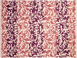 Contemporary Niamh Purple/ Light Red Wool&Silk Rug - 5'2'' x 7'4''