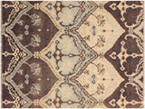 Abstract Nabila Brown/Ivory Wool&Silk Rug - 4'0'' x 6'0''