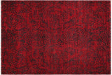 Handmade Kafakz Chobi Ziegler Modern Contemporary Red Charcoal Hand Knotted Rectangel Hand Knotted 100% Vegetable Dyed wool area rug 6 x 9