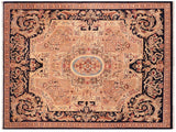 Antique Vegetable Dyed Angola Tan/Blue Wool Rug - 8'3'' x 10'8''