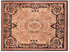 handmade Traditional Angola Tan Blue Hand Knotted RECTANGLE 100% WOOL area rug 8x10