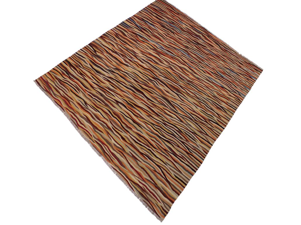 handmade Geometric Kilim Beige Red Hand-Woven RECTANGLE 100% WOOL area rug 8x10