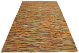 handmade Geometric Kilim, New arrival Orange Red Hand-Woven RECTANGLE 100% WOOL area rug 10' x 14'