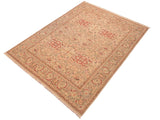 handmade Traditional Kashan Tan Gray Hand Knotted RECTANGLE 100% WOOL area rug 8x10
