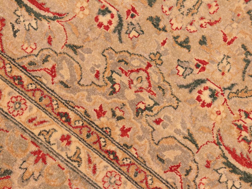 handmade Traditional Kashan Tan Gray Hand Knotted RECTANGLE 100% WOOL area rug 8x10