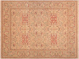 Turkish Knotted Kashan Istanbul Violet Tan/Gray Wool Rug - 8'2'' x 9'11''