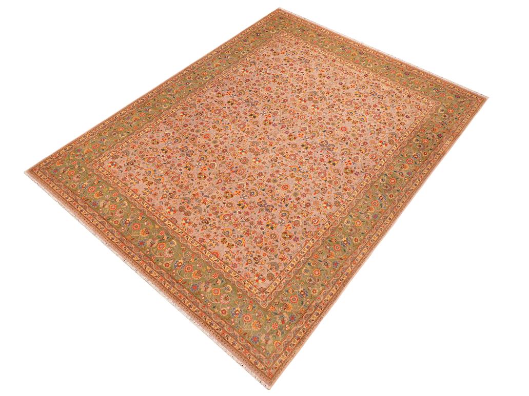 handmade Traditional  Grey Green Hand Knotted RECTANGLE 100% WOOL area rug 8x10