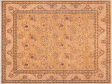 Turkish Knotted Istanbul Shelly Gold/Gray Wool Rug - 8'3'' x 10'2''