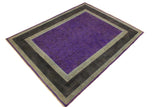 A10470, 7 8"x 9 8",Over Dyed                     ,8x10,Purple,CHARCOAL,Hand-knotted                  ,Pakistan   ,100% Wool  ,Rectangle  ,652671192012