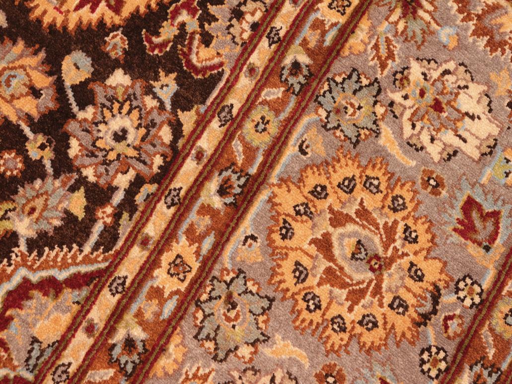 handmade Traditional Lahore Brown Gray Hand Knotted RECTANGLE 100% WOOL area rug 8x10