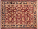Antique Vegetable Dyed Claire Red/Blue Wool Rug - 7'11'' x 10'2''