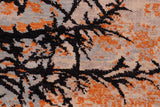 Handmade Kafakz Chobi Ziegler Modern Contemporary Black Orange Hand Knotted Rectangel Hand Knotted 100% Vegetable Dyed wool area rug 6 x 9